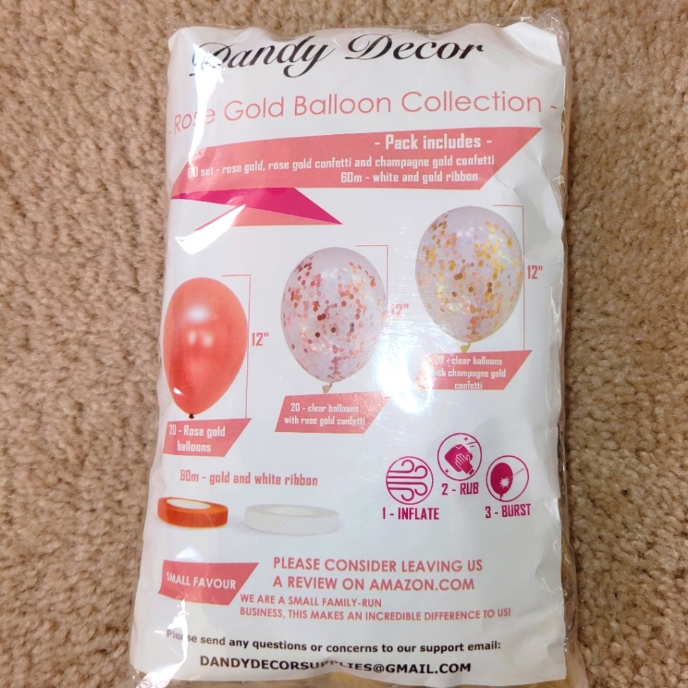 Dandy Decor- Rose Gold Balloon Collection/ 60 Pack